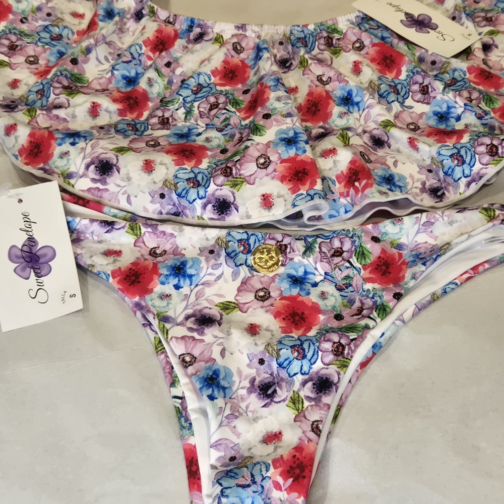 Sweet Penelope Off The Shoulder Floral Bikini Set - Picture 2 of 4